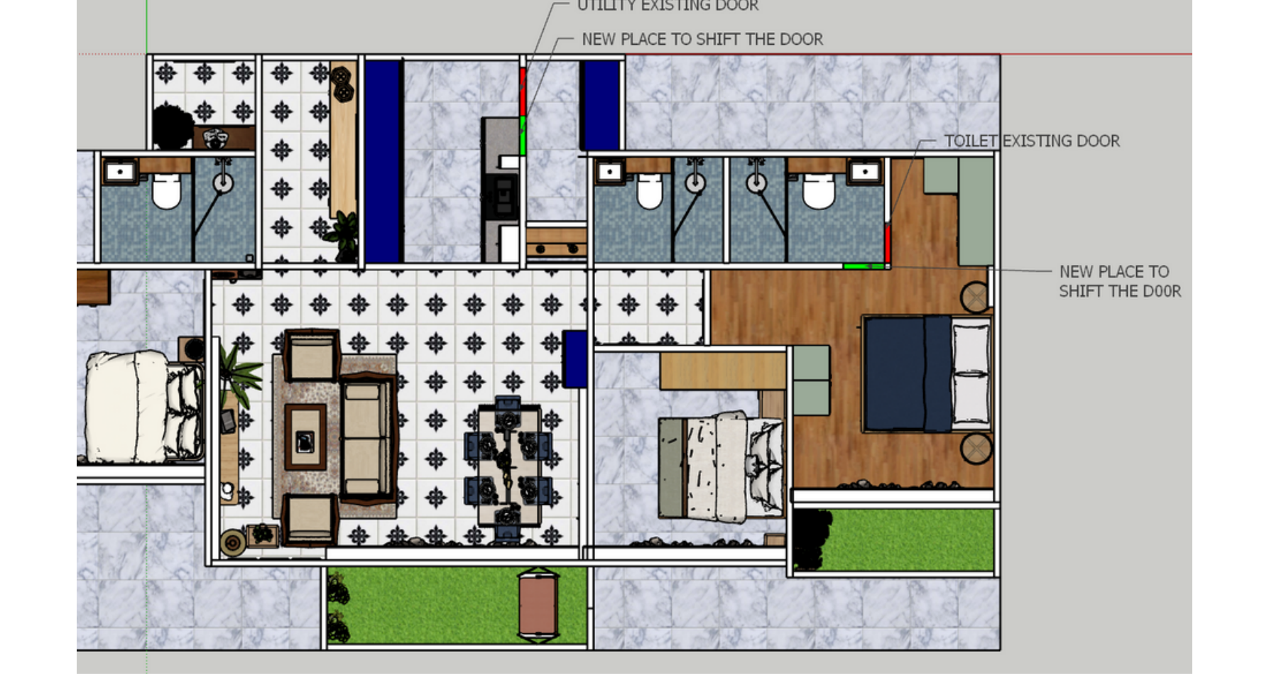 Room-by-room working view prepared from the floor plan